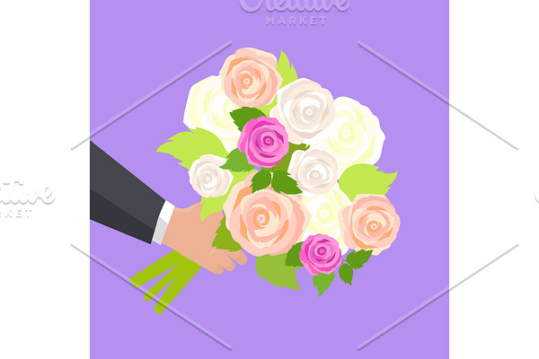 Wedding Bouquet of Pink, White and