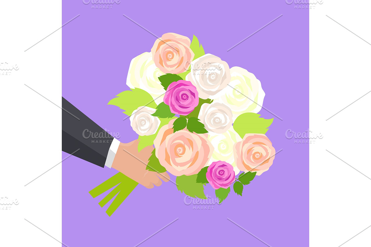 Wedding Bouquet of Pink, White and in Illustrations - product preview 8