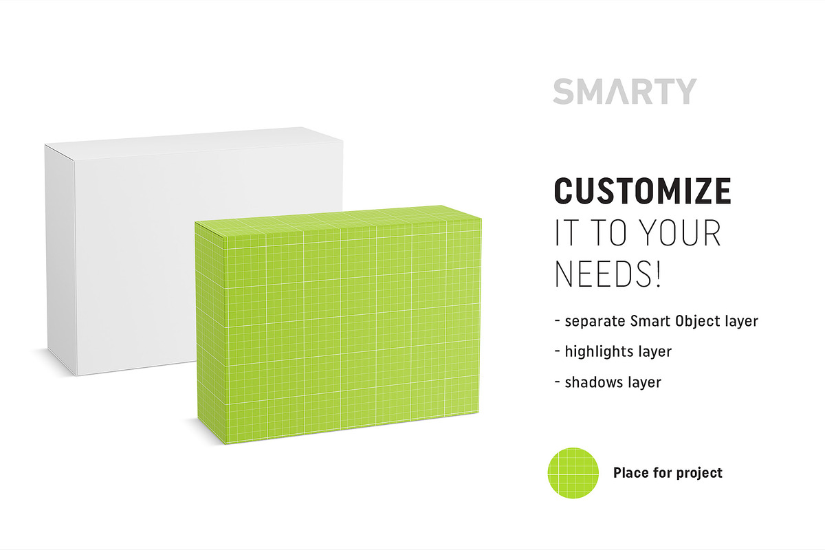Universal box mockup 200x150x70 in Product Mockups - product preview 8
