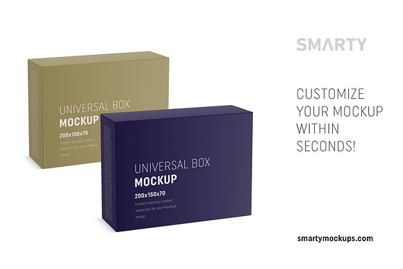Universal box mockup 200x150x70 in Product Mockups - product preview 1