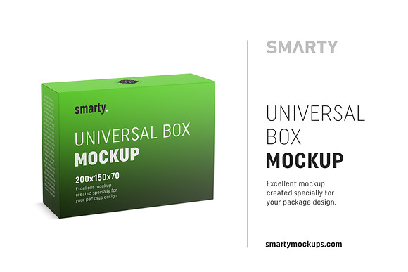 Universal box mockup 200x150x70 in Product Mockups - product preview 4
