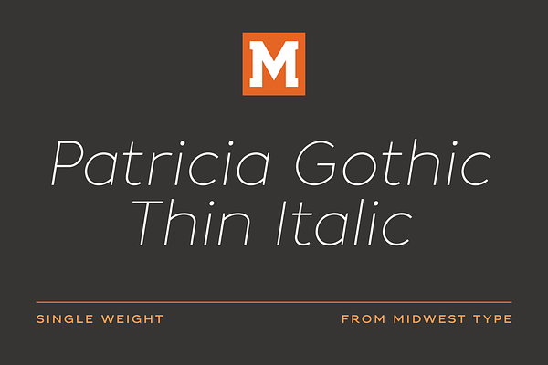 Patricia Gothic Thin Italic