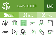50 Law & Order Green & Black Icons