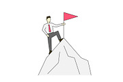 Businessman on the top of mountain
