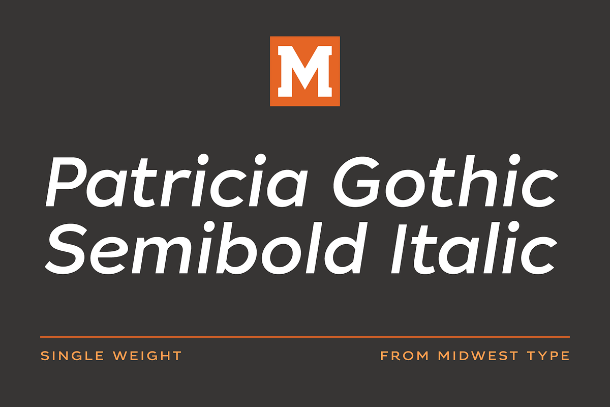 Patricia Gothic SemiBold Italic in Sans-Serif Fonts - product preview 8