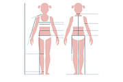 Child girl body for measuring