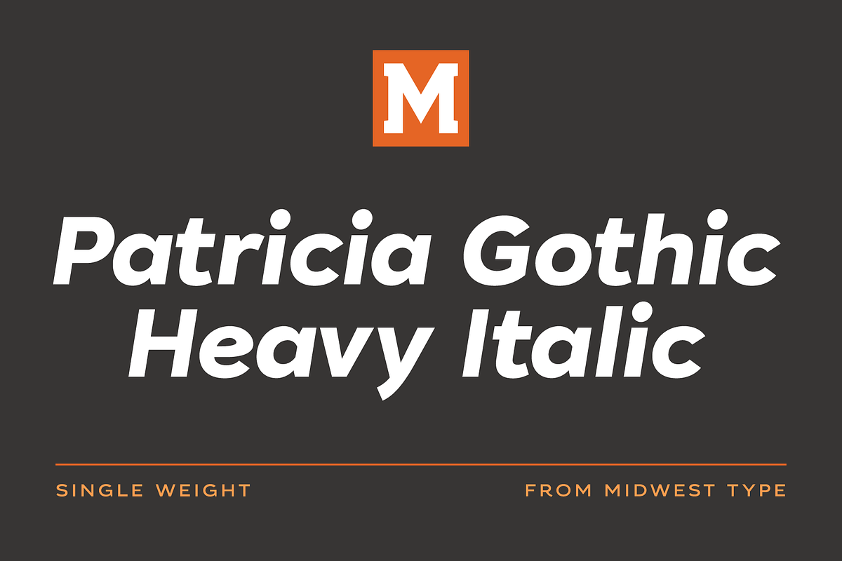 Patricia Gothic Heavy Italic in Sans-Serif Fonts - product preview 8