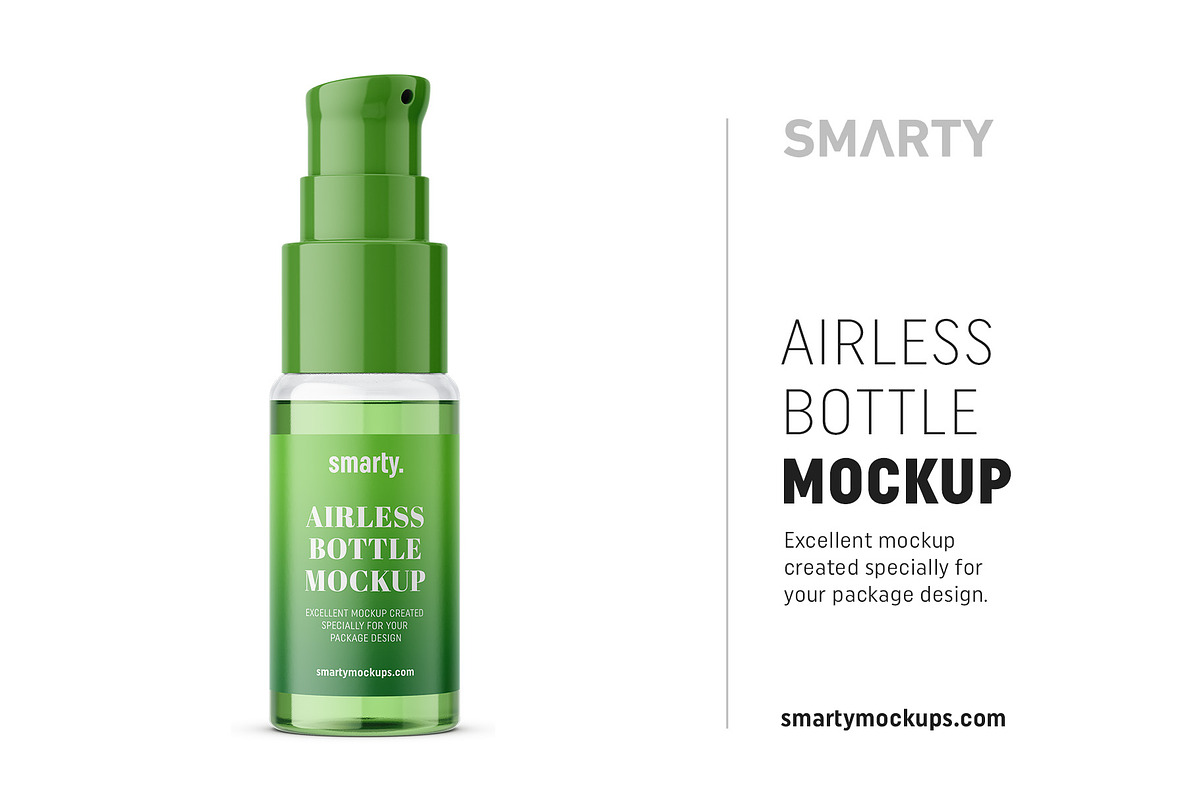 Transparent airless bottle mockup in Product Mockups - product preview 8