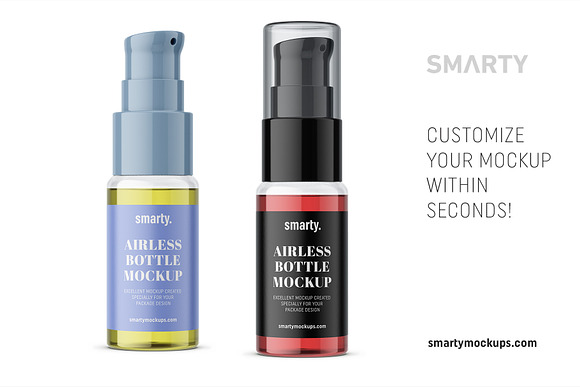 Transparent airless bottle mockup in Product Mockups - product preview 1