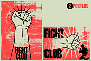 Fight club vintage grunge posters.