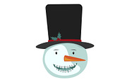 The Cute Smiling Snowman Icon with