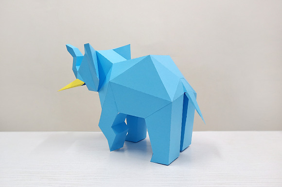 DIY Elephant - 3d papercraft in Templates - product preview 3