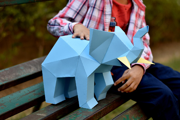 DIY Elephant - 3d papercraft in Templates - product preview 5