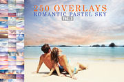 Romantic pastel sky overlays, skies