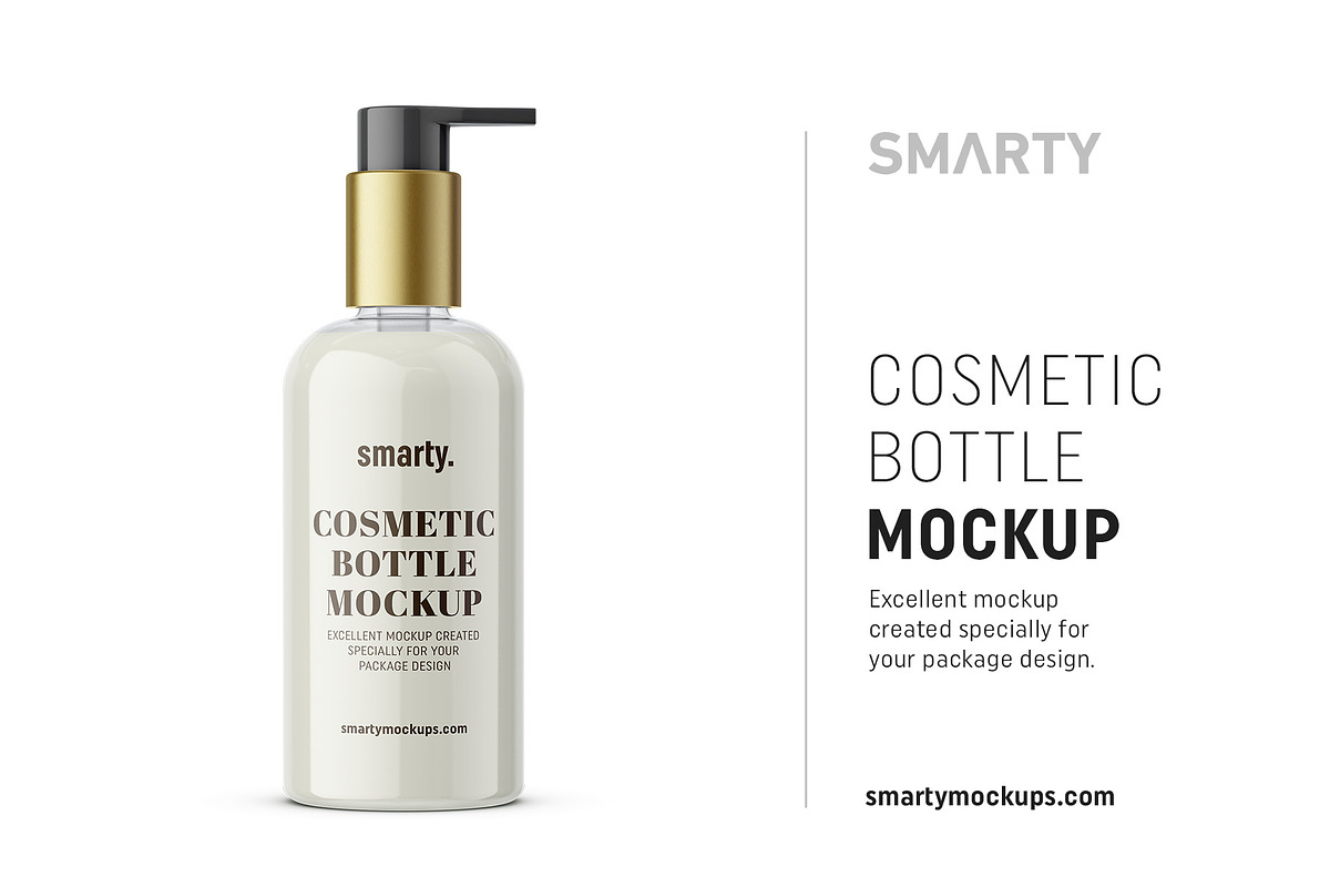 Pump cosmetic bottle mockup in Product Mockups - product preview 8