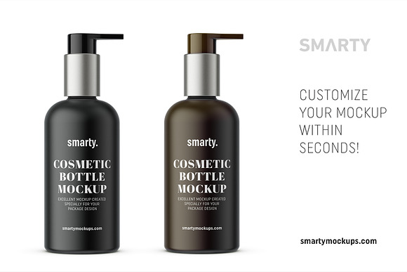 Pump matte cosmetic bottle mockup in Product Mockups - product preview 2