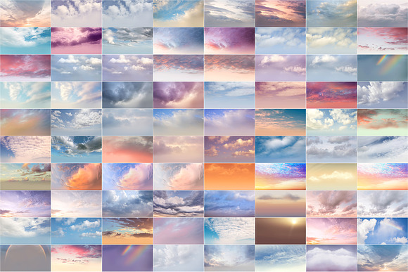 Romantic pastel sky overlays, skies in Objects - product preview 2