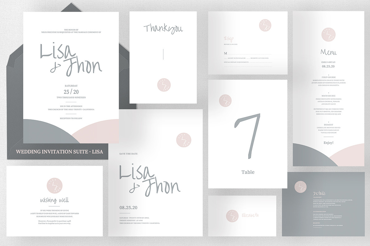 Wedding Invitation Suite - Lisa in Wedding Templates - product preview 8