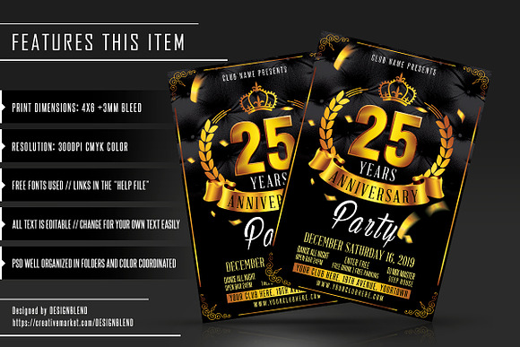 Anniversary Celebration Flyer PSD in Flyer Templates - product preview 1