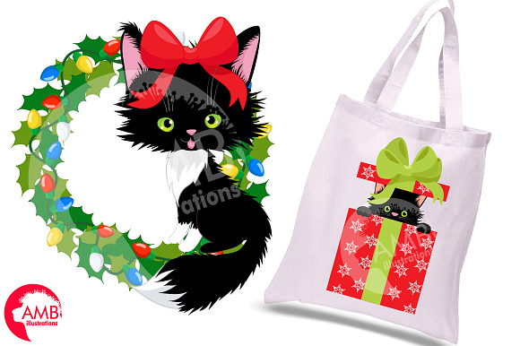 Christmas Cats clipart AMB-2662 in Illustrations - product preview 2