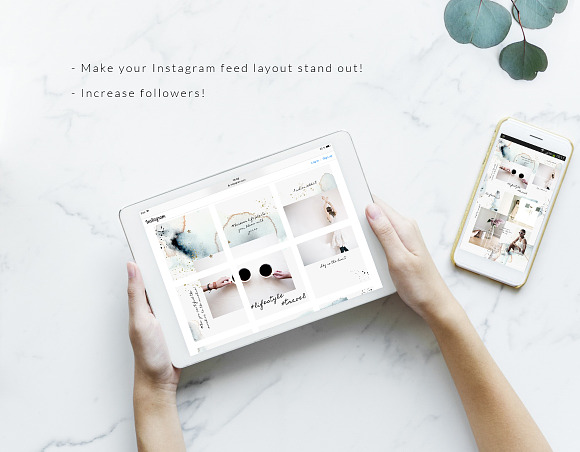 CANVA | Instagram PUZZLE -Watercolor in Instagram Templates - product preview 3