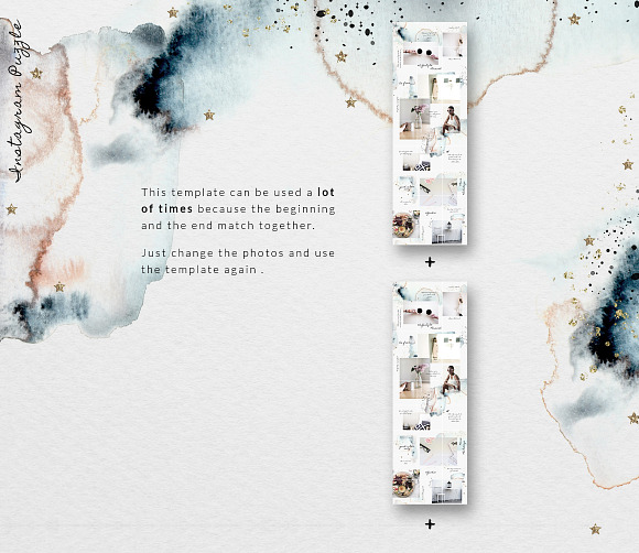 CANVA | Instagram PUZZLE -Watercolor in Instagram Templates - product preview 4