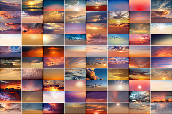 300 Sunset & sunrise sky overlays in Objects - product preview 2