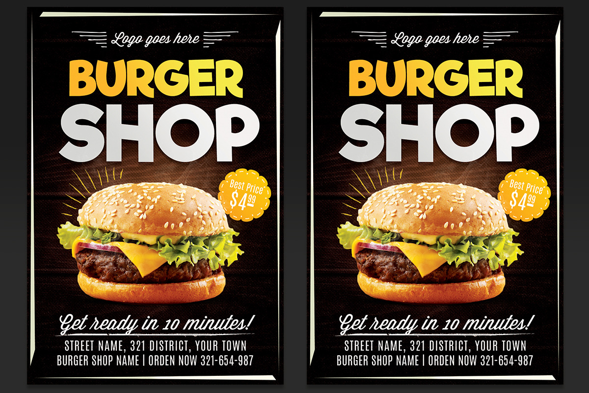 Burger Shop Promotion Flyer PSD in Flyer Templates - product preview 8