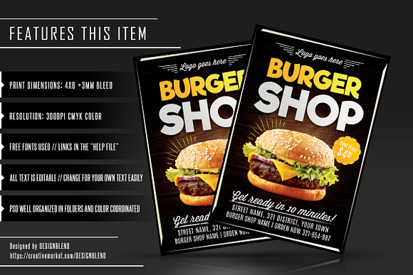 Burger Shop Promotion Flyer PSD in Flyer Templates - product preview 1