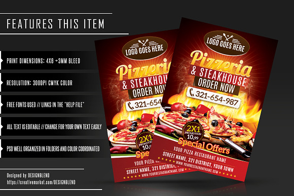 Pizza Delivery Flyer Template PSD in Flyer Templates - product preview 1