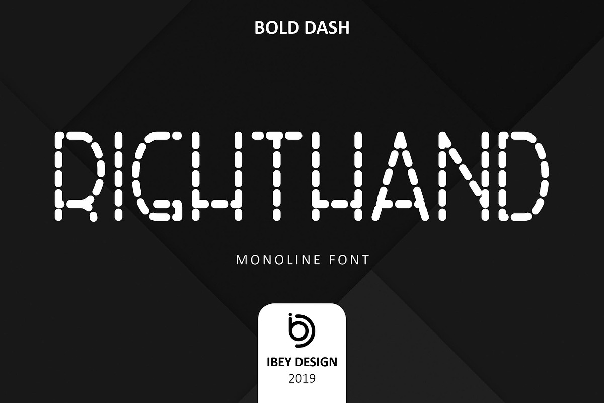 RightHand Bold Dash - Monoline Font in Display Fonts - product preview 8