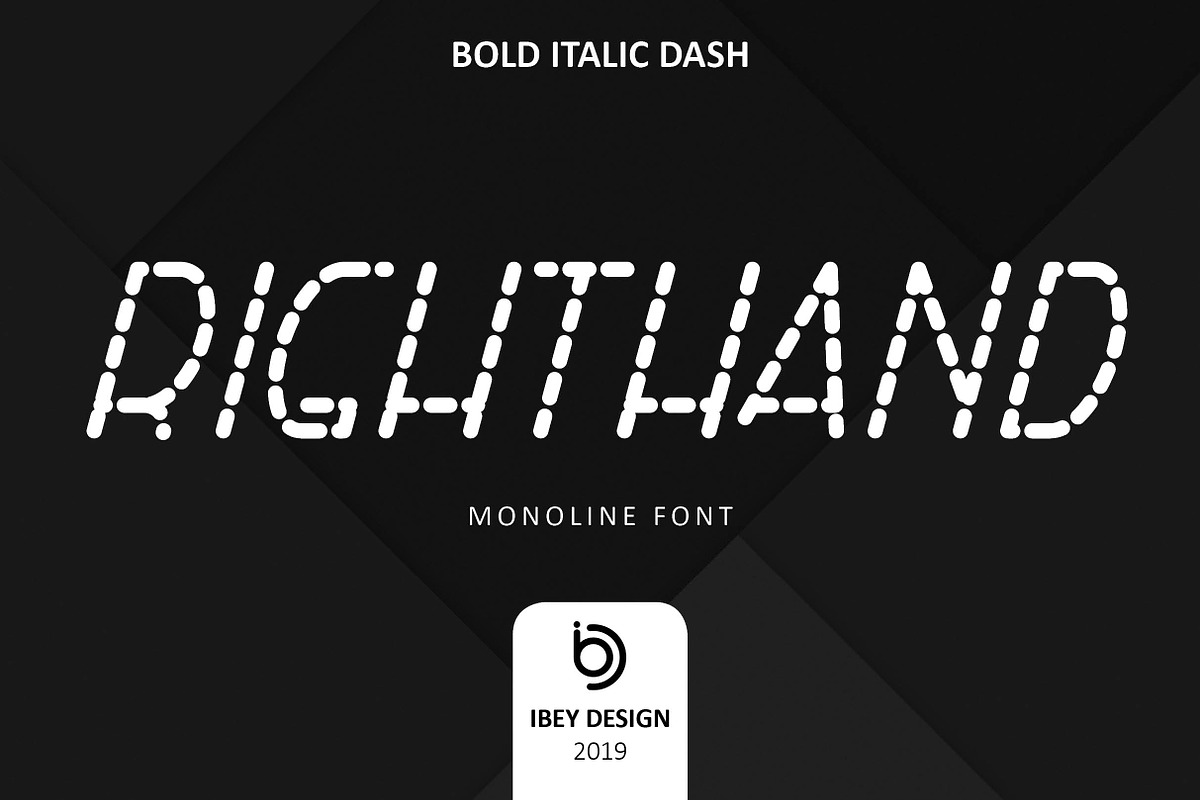RightHand Bold Italic Dash Font in Display Fonts - product preview 8