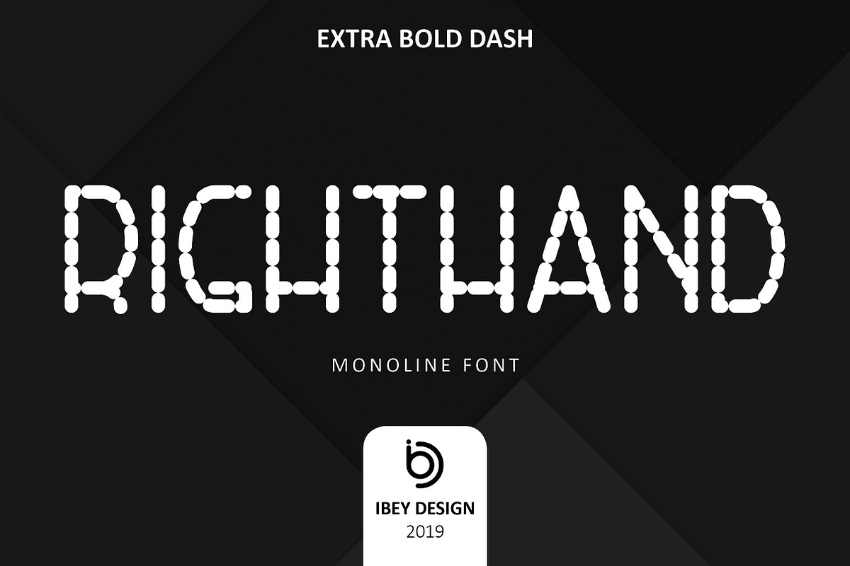 RightHand Extra Bold Dash Font in Display Fonts - product preview 8