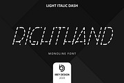 RightHand Light Italic Dash Font