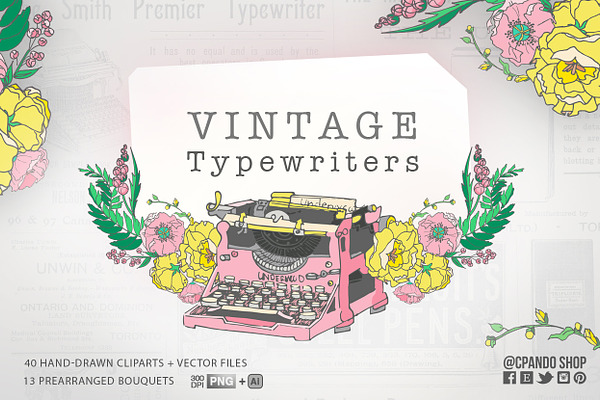 Vintage Typewriters clip art