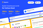 Square Dashboard UI Kit (NEW UPDATE)