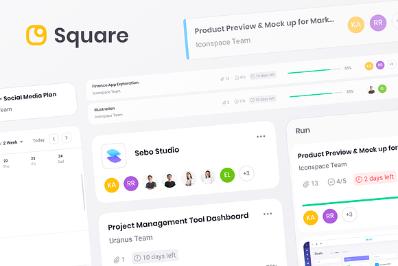 Square Dashboard UI Kit (NEW UPDATE) in UI Kits and Libraries - product preview 1