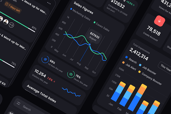 Square Dashboard UI Kit (NEW UPDATE) in UI Kits and Libraries - product preview 10