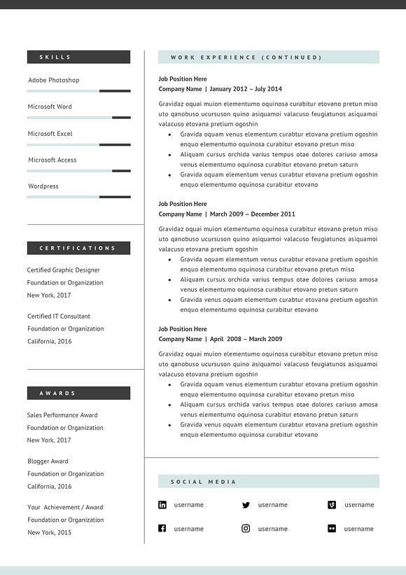 Creative Resume CV Template for Word in Letter Templates - product preview 5