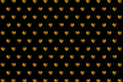 Gold gradient heart on black pattern