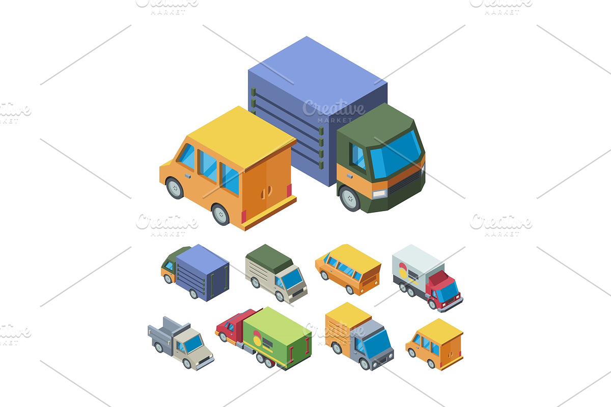 Delivery transport isometric 3D in Illustrations - product preview 8