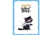 Happy New Year Postcard with Nice