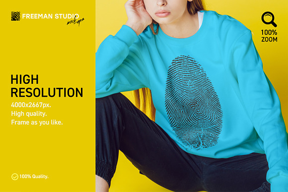 Girl's Sweatshirt Mock-Up Set in Product Mockups - product preview 14