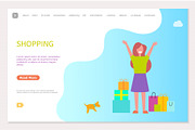 Shopping webpage template, happy