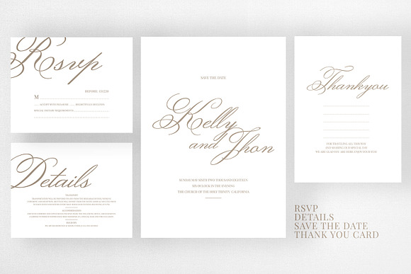 Minimal Gold White Wedding Suite in Wedding Templates - product preview 2