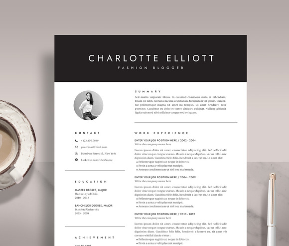 Professional Resume Template RE011 in Letter Templates - product preview 1