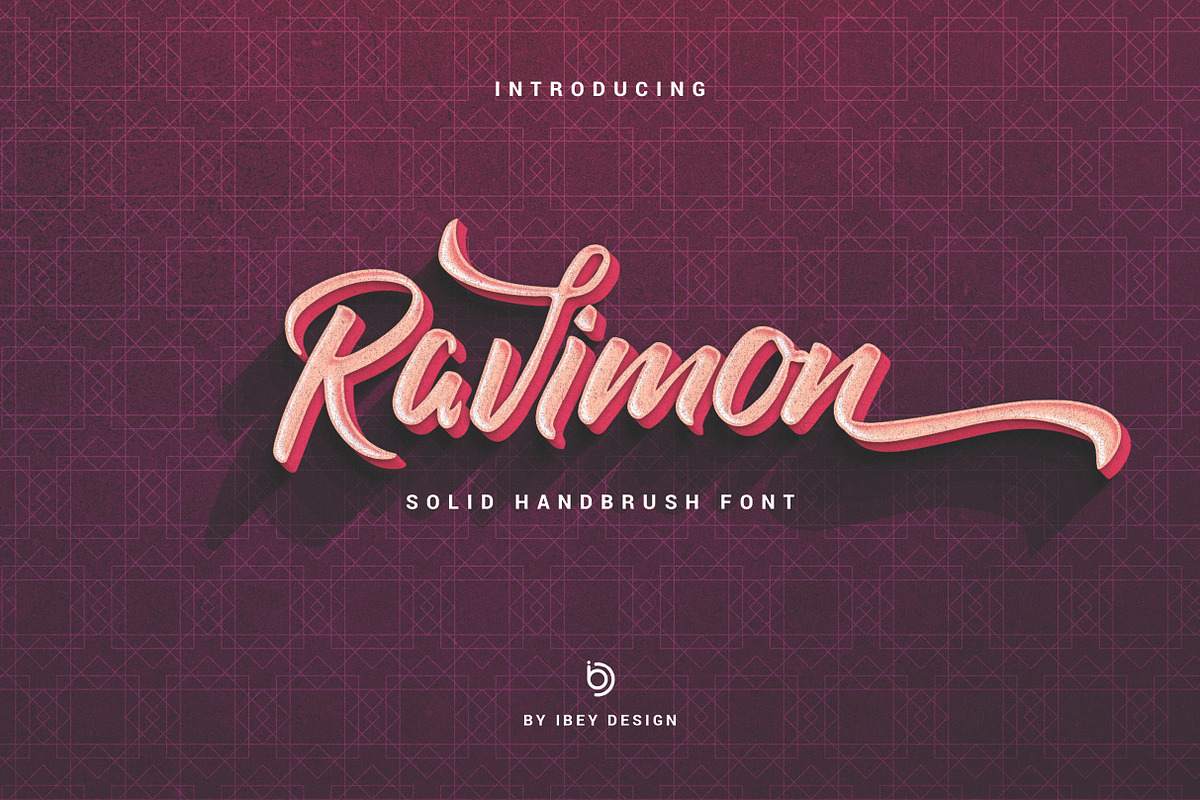 Ravimon - Solid Handbrush Font in Script Fonts - product preview 8