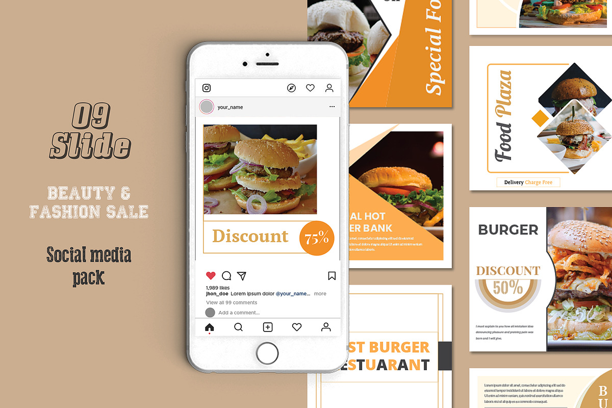 Fast Food Social Media Pack in Instagram Templates - product preview 8