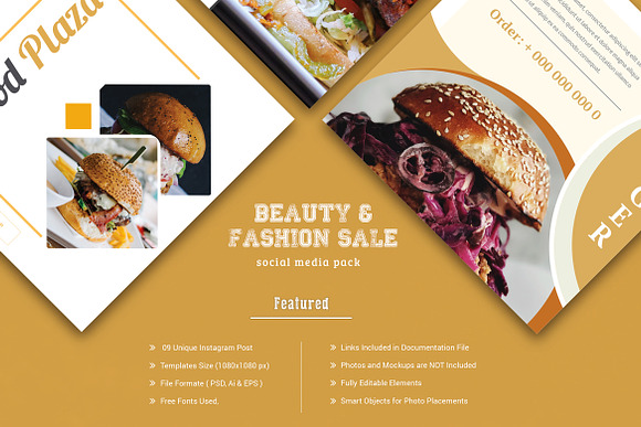 Fast Food Social Media Pack in Instagram Templates - product preview 1