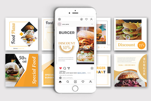 Fast Food Social Media Pack in Instagram Templates - product preview 4